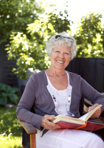 smiling reader